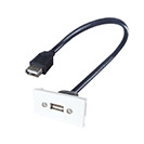 0.35m AV Snap-In USB 2 Type A Module 25 x 50mm - Socket to Socket - White