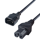 3m Mains Extension Hot Rated Power Cable C14 Plug to C15 Socket