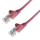 1m RJ45 CAT5e UTP Stranded Flush Moulded Network Cable - 24AWG - Pink
