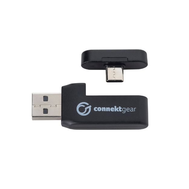 HP534 Wireless Headset with Detachable Mic and USB A/C Combo Reciever - Black