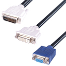 DVI to VGA Monitor Splitter Cable - DVI-I Male to DVI-D and VGA Females