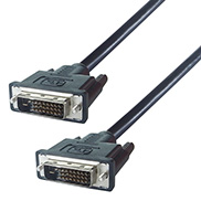 A black DVI-D (24+1) monitor connector cable with twigold plated DVI-d(24+1) male connectors
