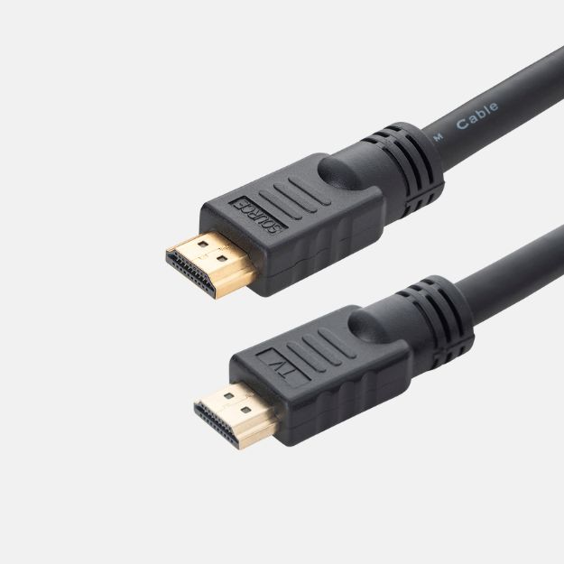 A HDMI 4k black connector cable with two male gold plated connectors