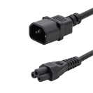 2m Mains Power Cable - C14 Plug to C5 (Cloverleaf) Socket