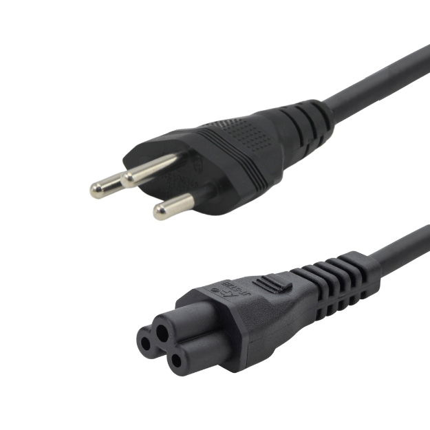 2m Mains Power Cable - Type J Swiss to IEC C5 - Black