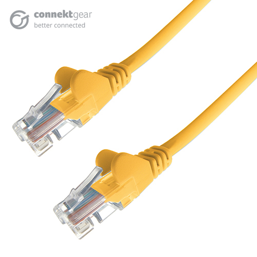 25m RJ45 CAT6 UTP Stranded Flush Moulded LS0H Network Cable - 24AWG - Yellow