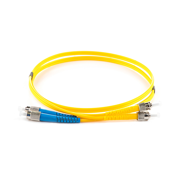 2m Duplex Fibre Optic Single-Mode Cable OS2 9/125 Micron FC to ST - Yellow