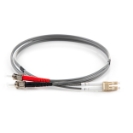 1m Duplex Fibre Optic Multi-Mode Cable OM1 62.5/125 Micron LC to ST - Grey 