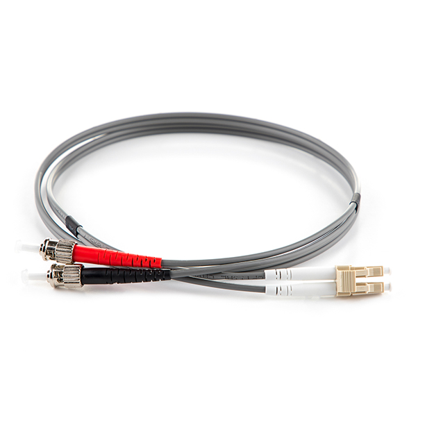 Duplex Fibre Optic Multi-Mode Cable OM1 62.5/125 Micron LC to ST Grey