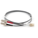 2m Duplex Fibre Optic Multi-Mode Cable OM1 62.5/125 Micron LC to SC - Grey 