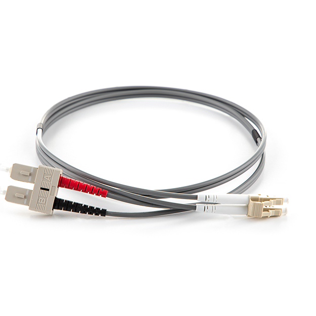 Duplex Fibre Optic Multi-Mode Cable OM1 62.5/125 Micron LC to SC Grey