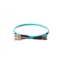 1m Duplex Fibre Optic Multi-Mode Cable OM3 50/125 Micron FC to SC Aqua