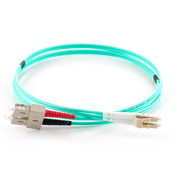Duplex Fibre Optic Multi-Mode Cable OM3 50/125 Micron LC to SC Aqua