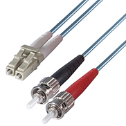 Duplex Fibre Optic Multi-Mode Cable OM3 50/125 Micron LC to ST Aqua