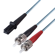 Duplex Fibre Optic Multi-Mode Cable OM3 50/125 Micron MT to ST Aqua