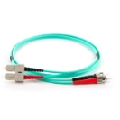 5m Duplex Fibre Optic Multi-Mode Cable OM4 50/125 Micron ST to SC - Aqua 