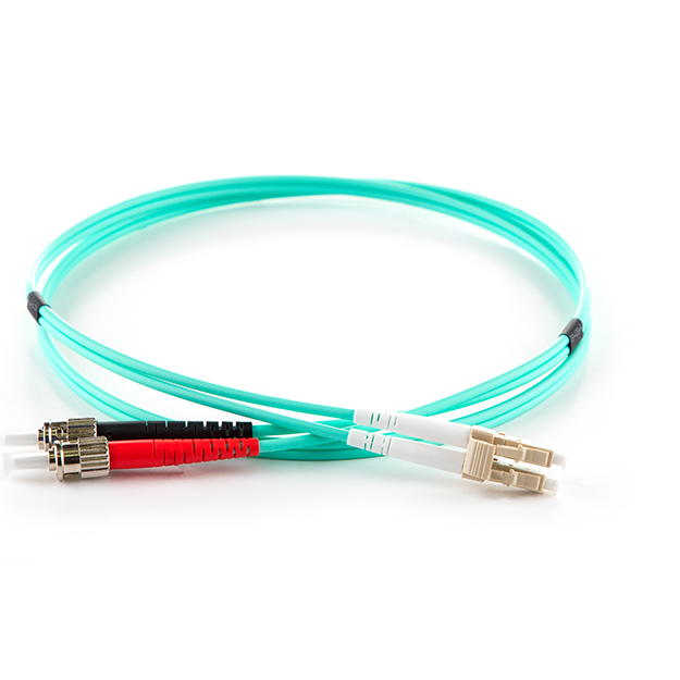 10m LC-ST OM4 Aqua 3mm Duplex Patch Cord