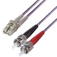 Duplex Fibre Optic Multi-Mode Cable OM4 50/125 Micron LC to ST Purple