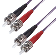 Duplex Fibre Optic Multi-Mode Cable OM4 50/125 Micron ST to ST Purple