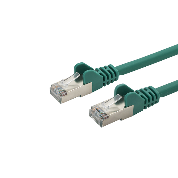 3m RJ45 CAT6A SSTP Stranded Flush Moulded LS0H Network Cable - 26AWG - Green
