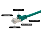 3m RJ45 CAT6a SSTP Stranded Flush Moulded LS0H Network Cable - 26AWG - Green