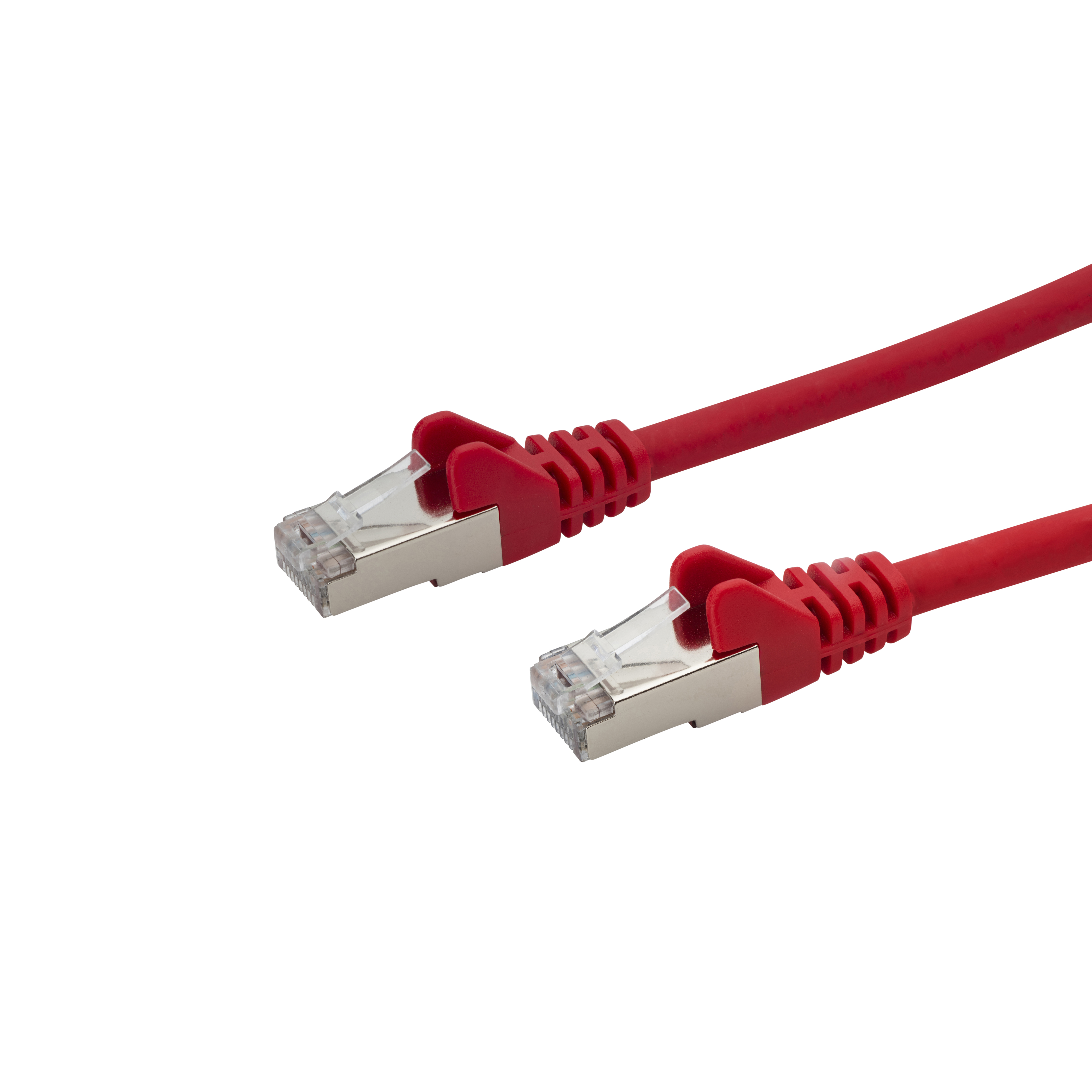 RJ45 CAT6A SSTP Stranded Flush Moulded LS0H Network Cable 26AWG - Red