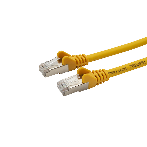 RJ45 CAT6A SSTP Stranded Flush Moulded LS0H Network Cable 26AWG - Yellow