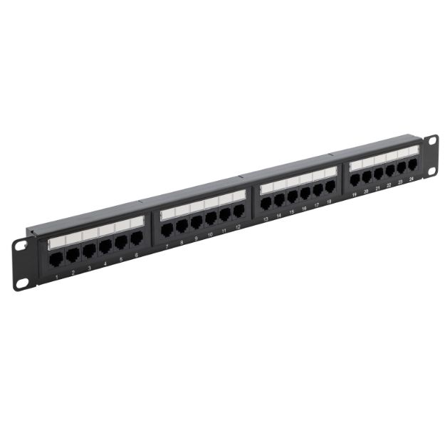 24 Port Patch Panel (Cat6) IDC Punch Down 19 inch + Lacing Bar