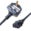 1.25m Mains Power Cable Britmac Plug to C13 Socket
