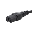 2m Mains Extension Hot Rated Power Cable - C14 Plug to C15 Socket