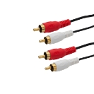 2m 2 x RCA/Phono Audio Cable - Male to Male - Gold Connectors